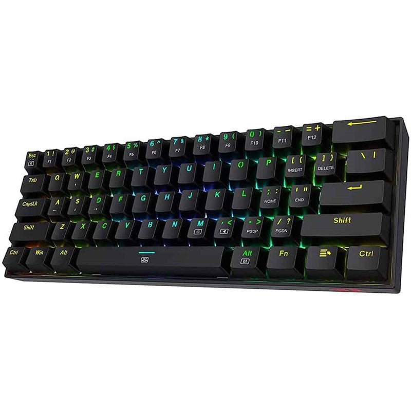 Redragon K630 Dragonborn RGB 60% Gaming Mechanical Keyboard, Red Switches - Black