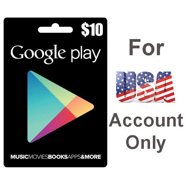 Buy Google Play Cards 10 for USA Account Only (GOOGLPLAY10) Online