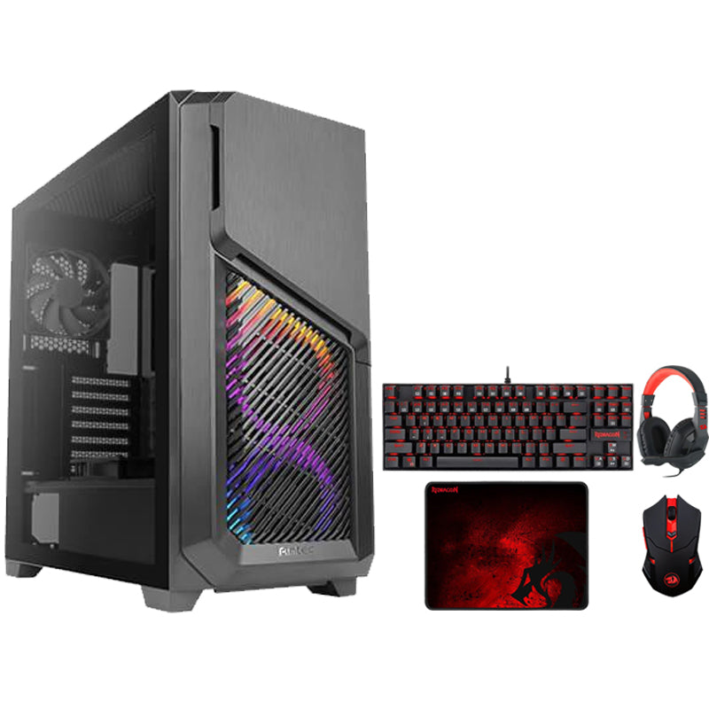 i5 Gaming PC, i5-14400F, RTX 4060 8GB with Redragon K552-BB 4 in 1 Gaming Kit