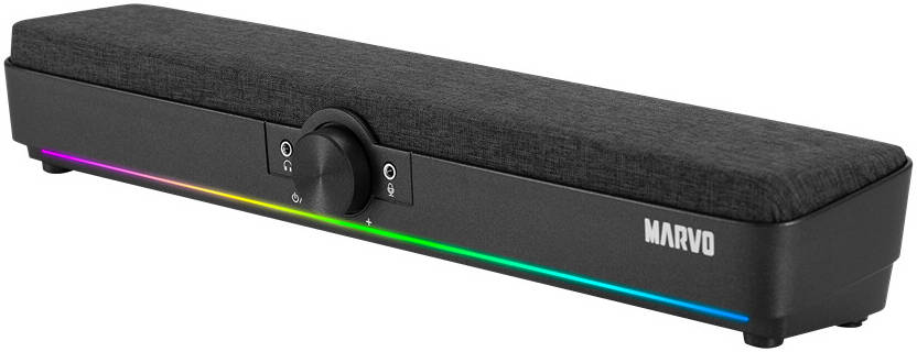 MARVO SG-286 5W USB Wired & Wireless RGB Sound Bar Speaker - Black