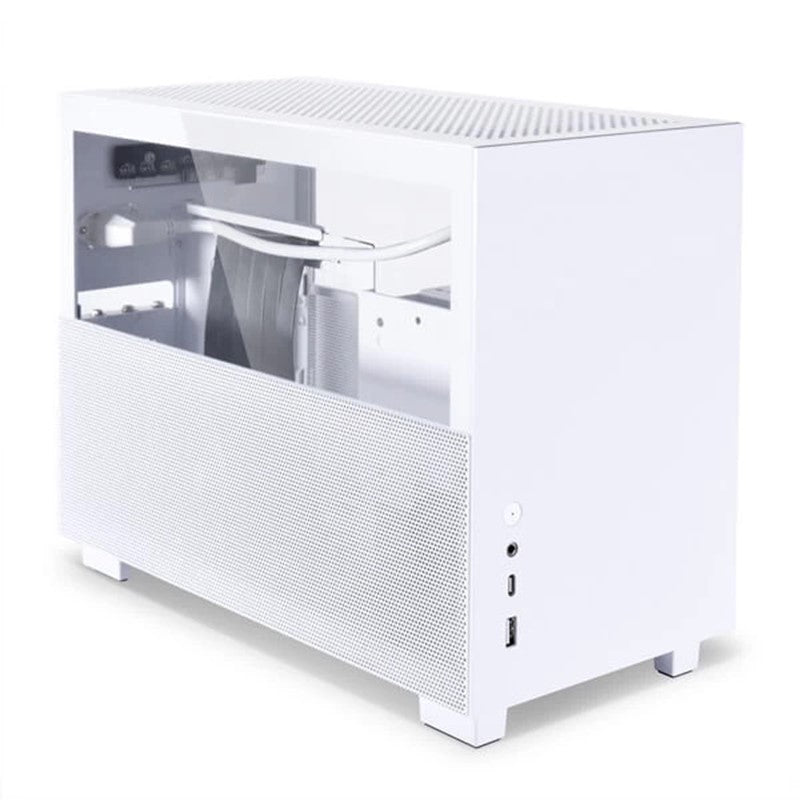 ليان لي كيسة كومبيوتر شبكية ولوحة جانبية زجاجية PCIE 4.0 - أبيض