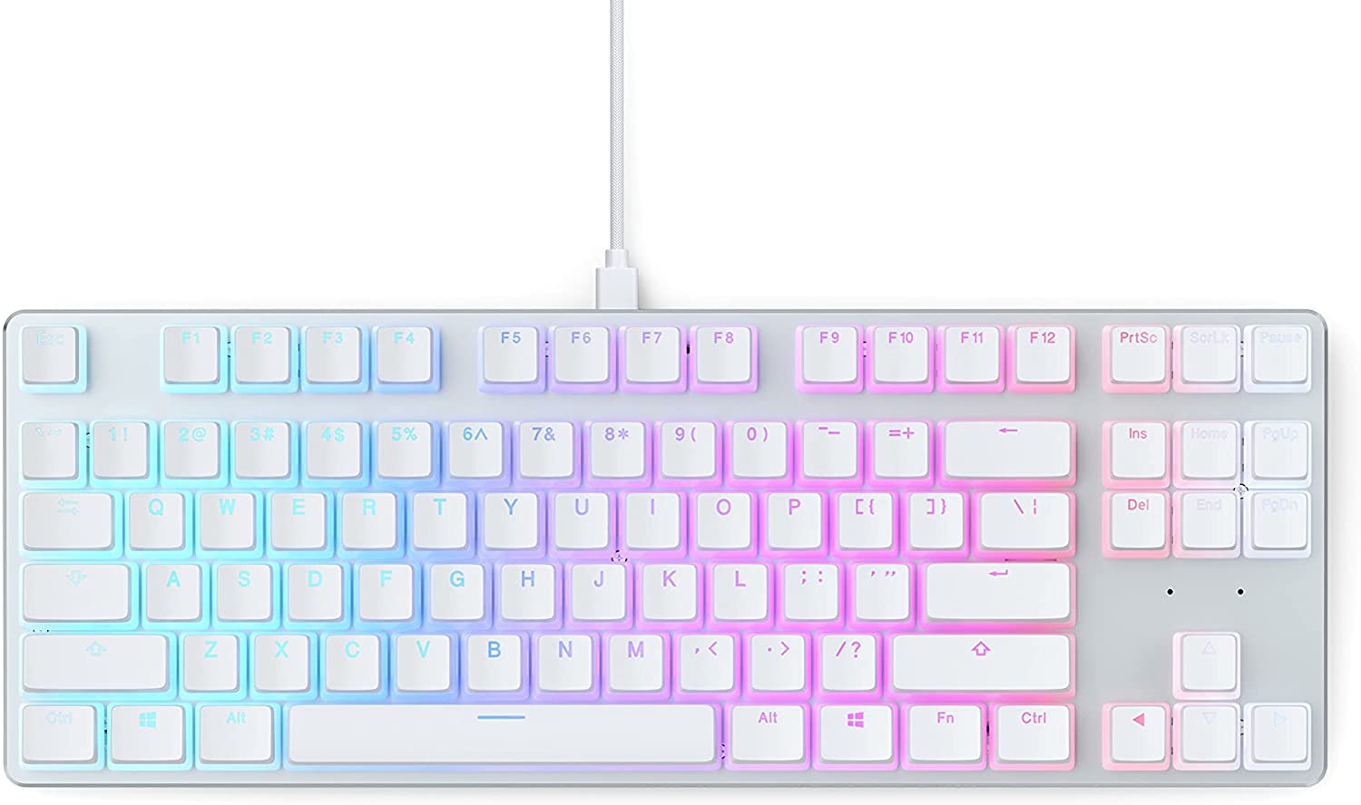 جلوريس اورا أغطية مفاتيح للوحة مفاتيح الألعاب الميكانيكية -بيضاء