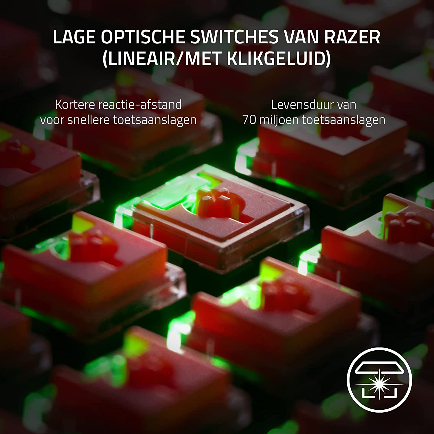 Razer DeathStalker V2 Pro Wireless RGB Optical Gaming Keyboard, Linear Red Switch (US Layout) - Black