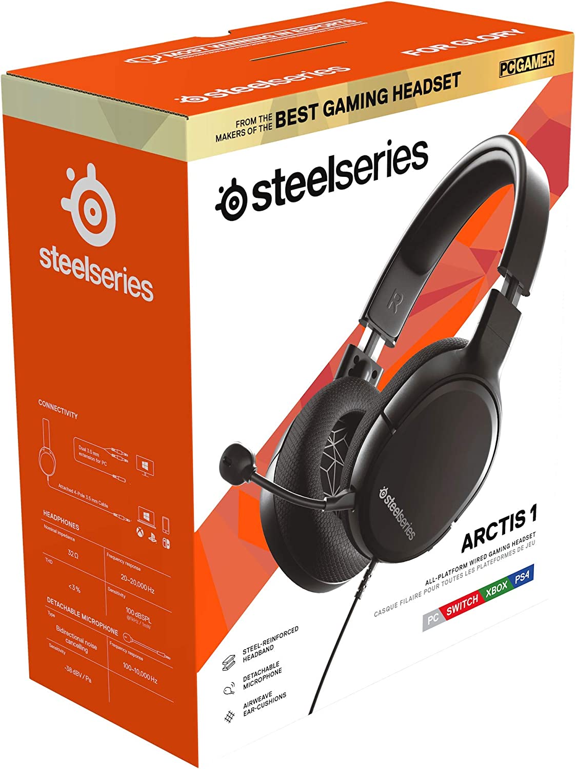 SteelSeries Arctis 1 Black, Wired Gaming Headset for PS5, PS4, Xbox, and Switch