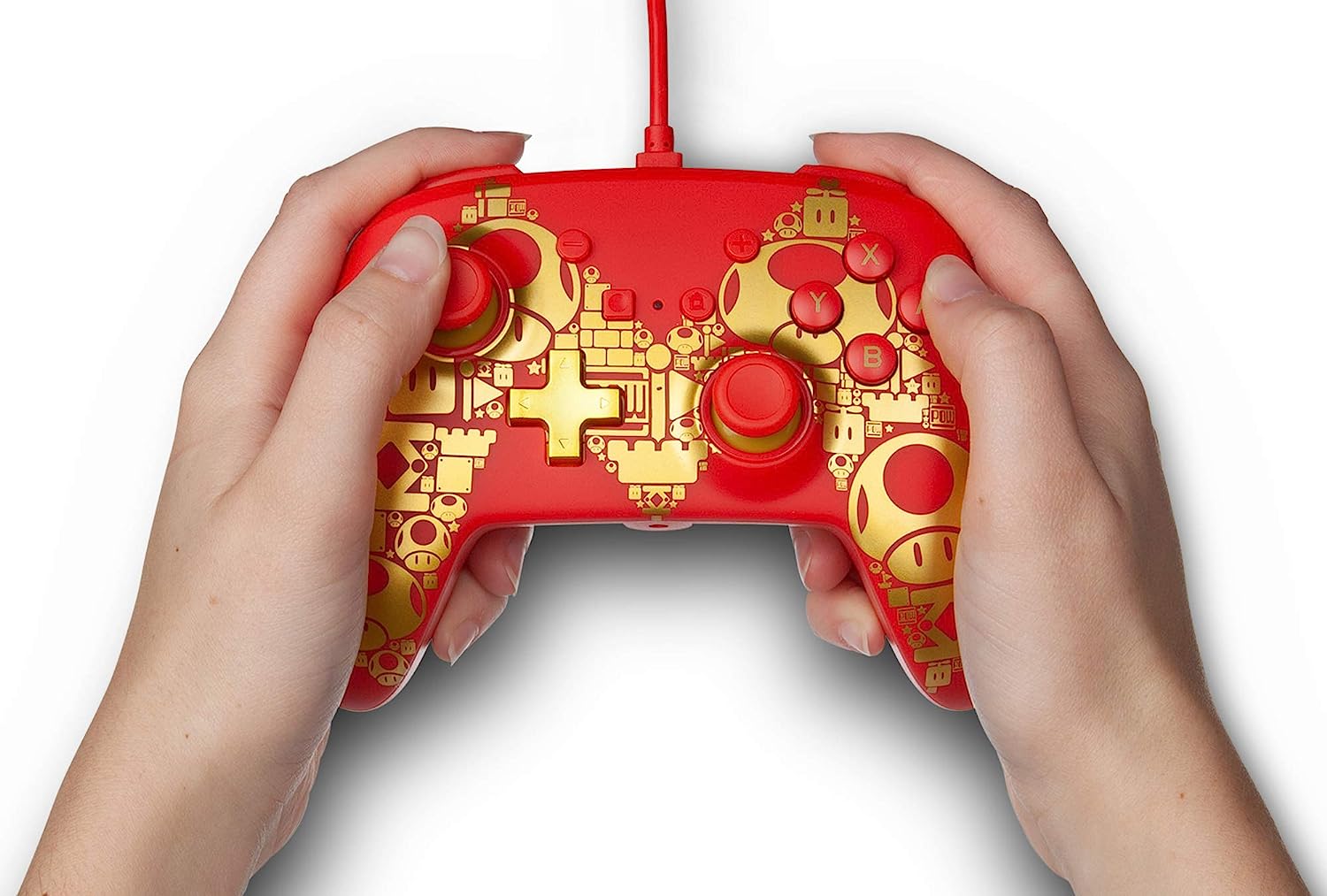 PowerA Enhanced Wired Super Mario Controller For Nintendo Switch - Red/Gold