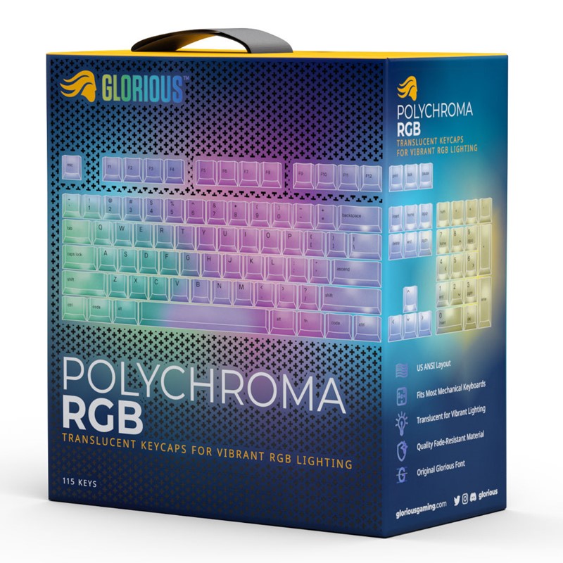 جلوريوس مجموعة أغطية مفاتيح متعددة الألوان RGB