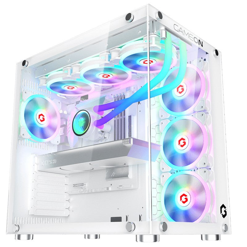 GAMEON Emperor Arctic II Series Mid Tower Gaming Case - White