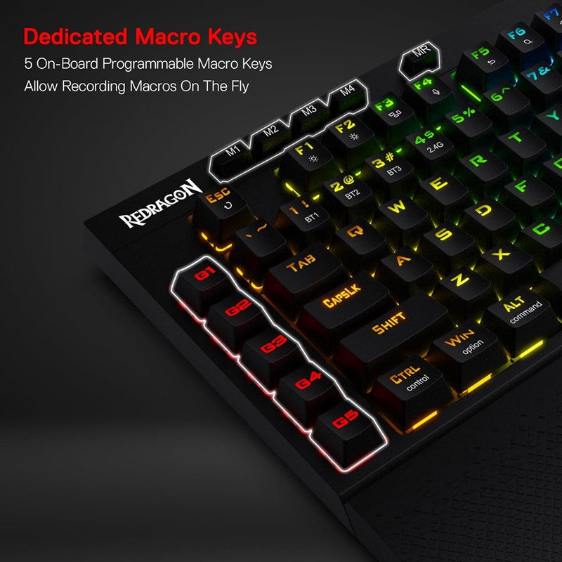Redragon Draconic 60% Compact Wireless Keyboard - Red Switch
