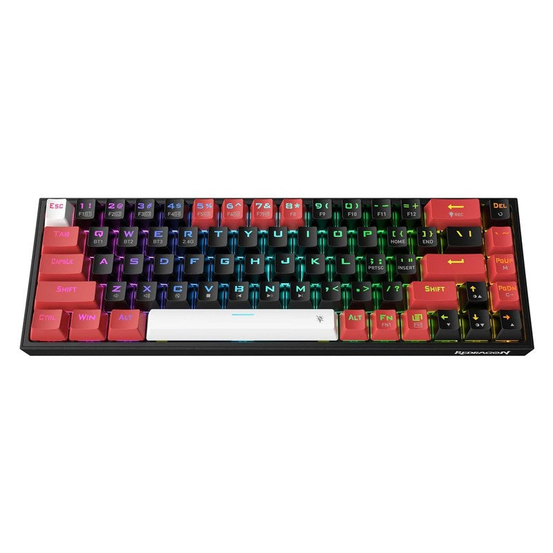 ريدريجون لوحة مفاتيح كاسترو كي 631 برو 65% لاسلكية اضاءة ار جي بي – أسود / أحمر