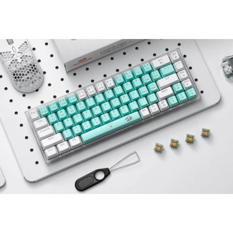 Redragon CASTOR K631 PRO WT 65% Wireless RGB Gaming Keyboard - Green & White