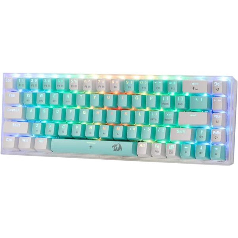 Redragon CASTOR K631 PRO WT 65% Wireless RGB Gaming Keyboard - Green & White