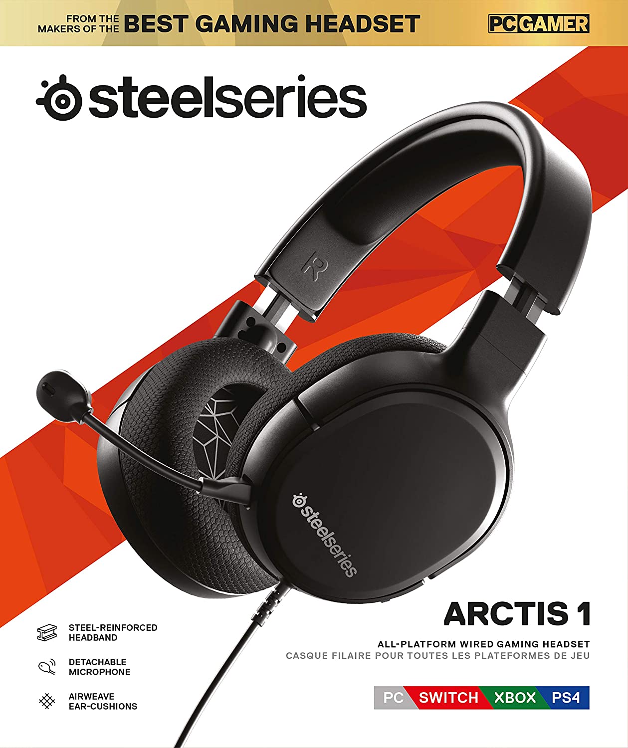 SteelSeries Arctis 1 Black, Wired Gaming Headset for PS5, PS4, Xbox, and Switch
