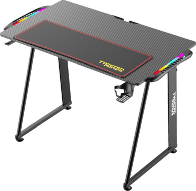 Twisted Minds A Shaped Gaming Desk Carbon fiber texture - RGB