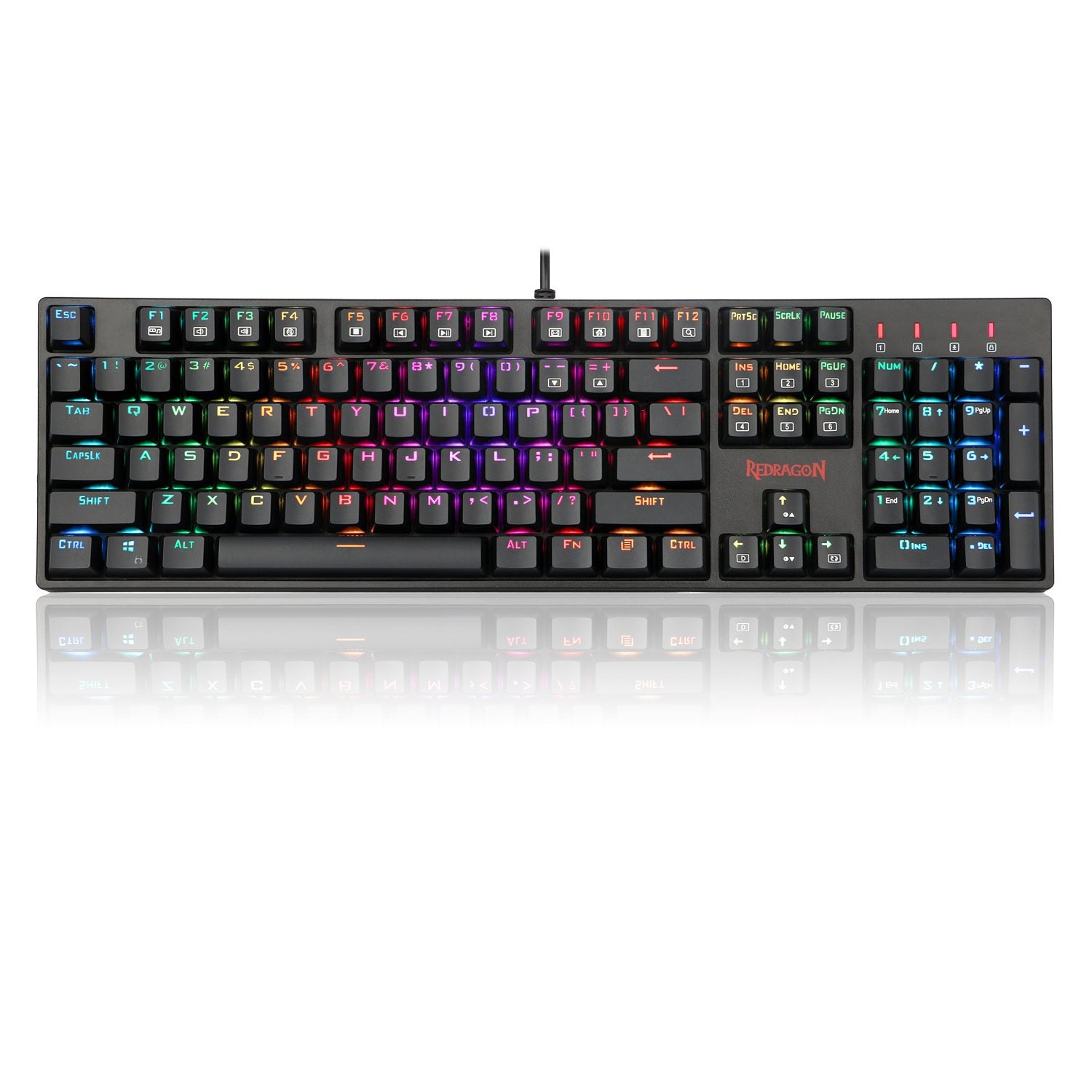 Redragon K582 RGB Mechanical with104 Keys-Linear and Quiet-Red Switches Gaming Keyboard – Black