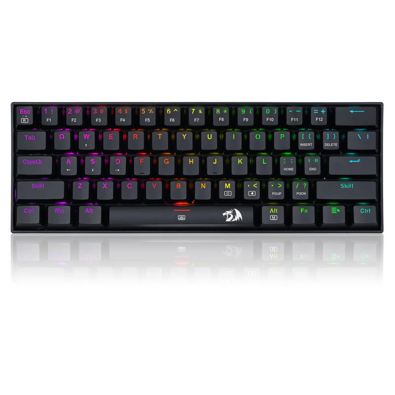 Redragon K630 Dragonborn RGB 60% Gaming Mechanical Keyboard, Red Switches - Black