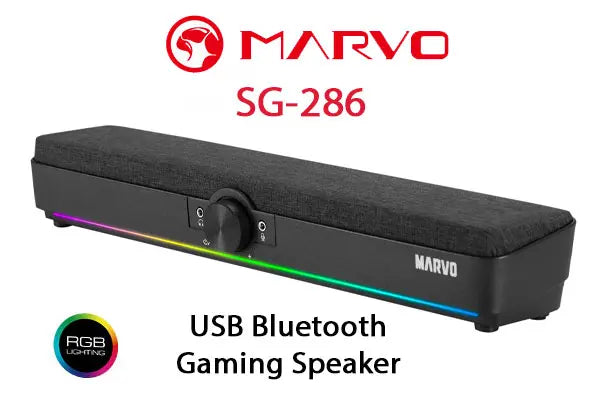 MARVO SG-286 5W USB Wired & Wireless RGB Sound Bar Speaker - Black