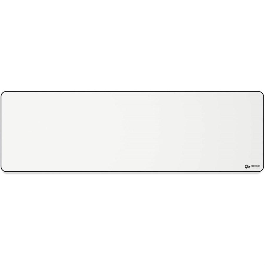 Glorious Extended Gaming Mouse Pad/Mat - Long White Cloth Mousepad, Stitched Edges | 11
