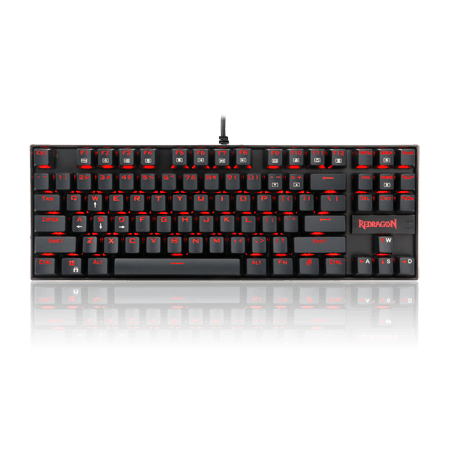 REDRAGON K552 MECHANICAL GAMING KEYBOARD 60% COMPACT 87 KEY KUMARA WIRED CHERRY MX BLUE SWITCHES EQUIVALENT FOR WINDOWS PC GAMERS (RED BACKLIT Black)
