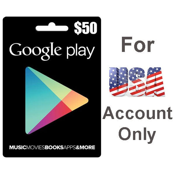 Google Play Cards 50$ for USA Account Only  (GOOGLPLAY-50$)