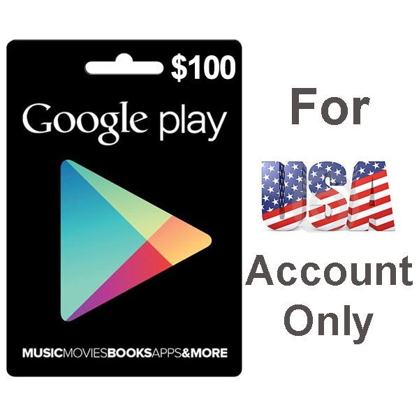 Google Play Cards 100$ for USA Account Only  (GOOGLPLAY-100$)