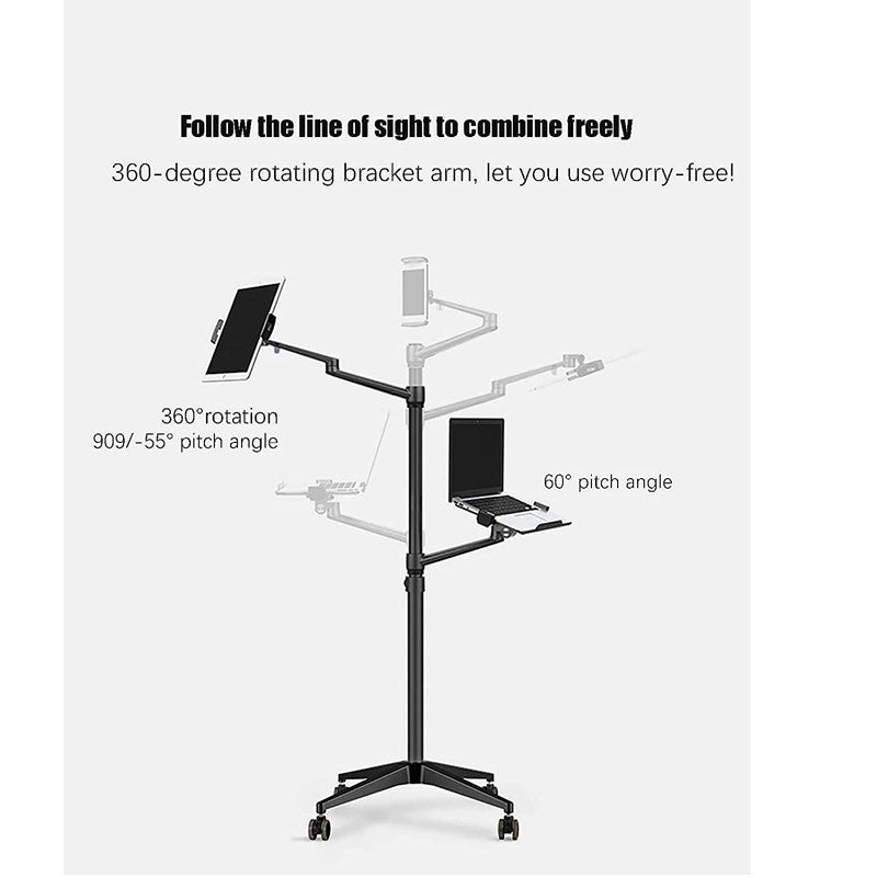 UPERGO UP-9L 3 in 1 Laptop, Smartphone And Tablet Floor Stand/Holder For upto 13