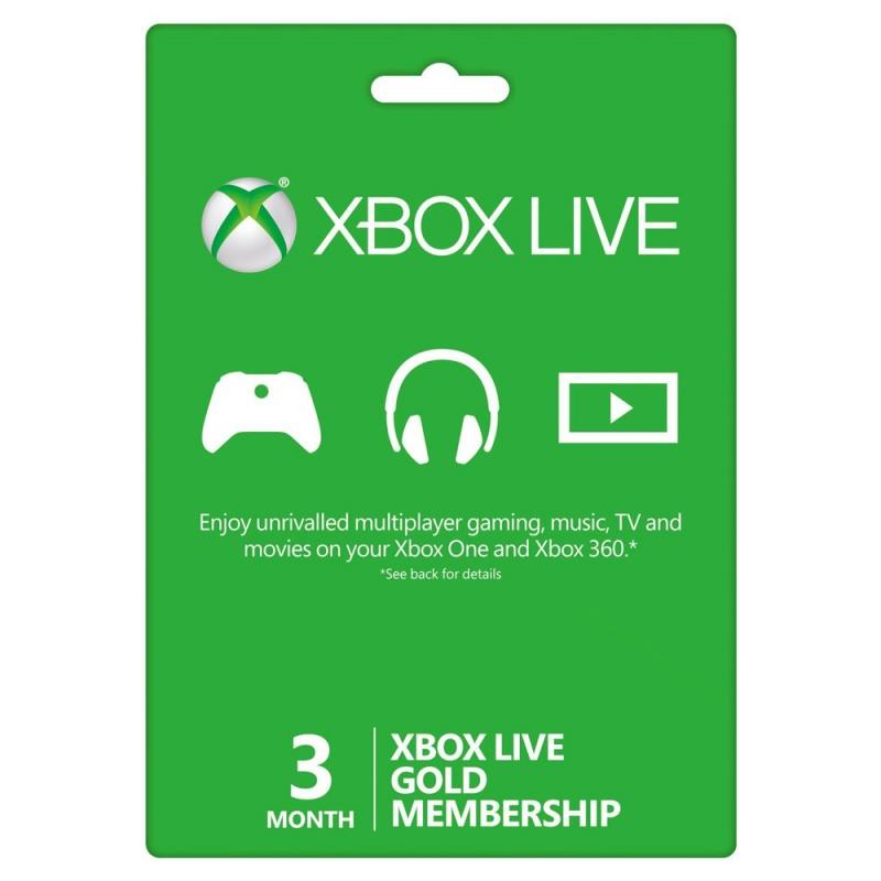 Microsoft Live 3 Month Gold Card For XBOX ONE and XBOX 360 - US
