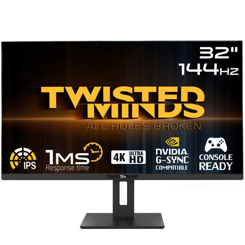Twisted Minds 32'' UHD, 144Hz, 1ms, HDMI 2.1, IPS Panel Gaming Monitor For PS5 . XBOX, PC