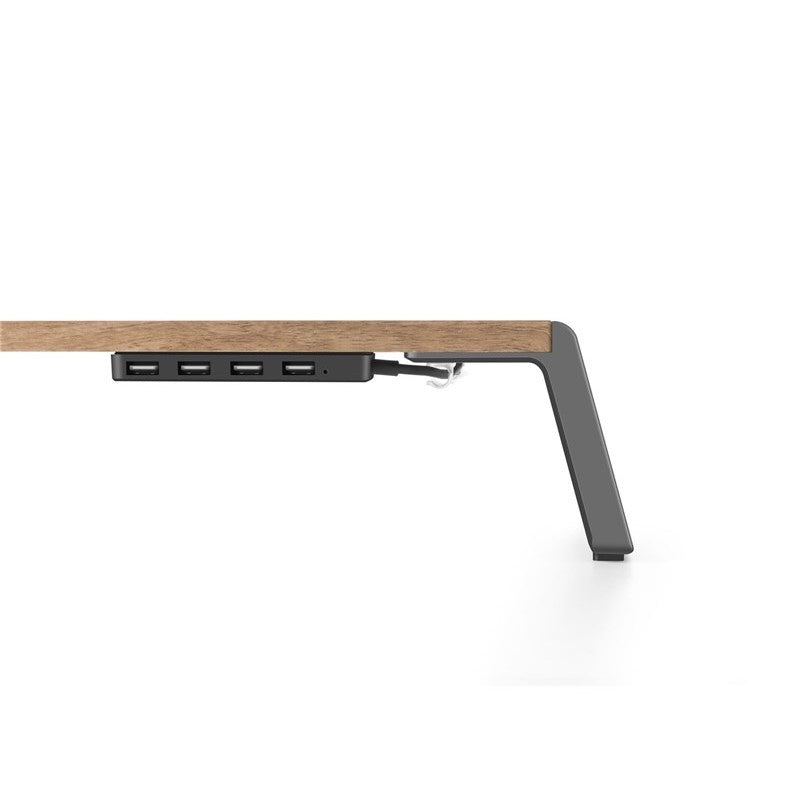 اوبرجوID-20U مكتب خشبي قائم بارتفاع قابل للتعديل مع 4 منافذ USB لأجهزة الكمبيوتر المحمولة والشاشات
