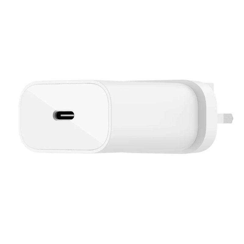 بلكين - شاحن USB C PF 3.0 بقدرة 25 وات + كابل USB C-C بطول 1 متر، أبيض