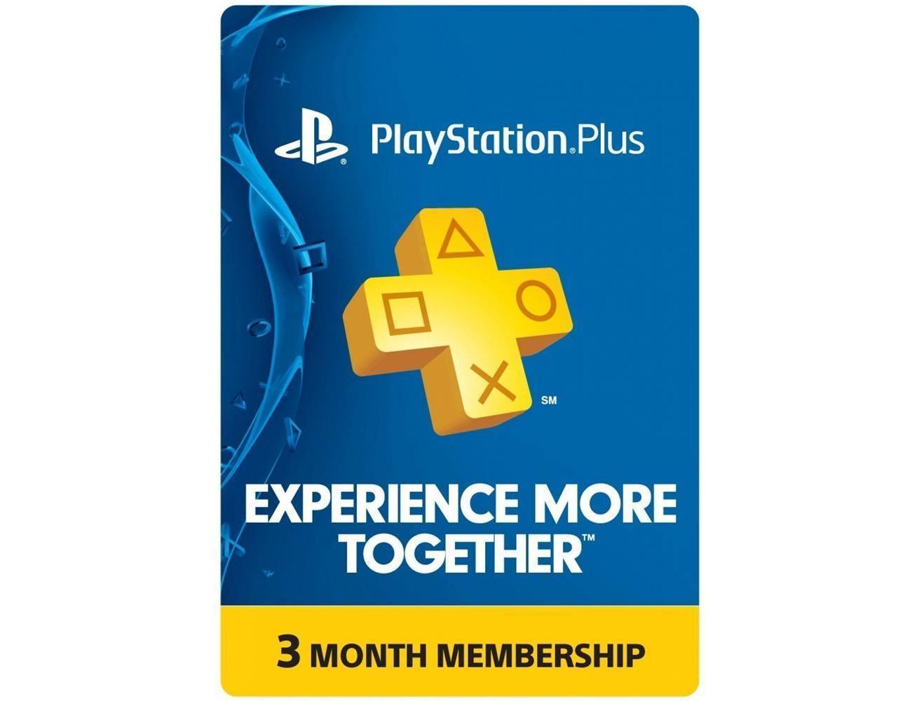 SONY Playstation Plus Card - 3 Month Membership - PSN US Account