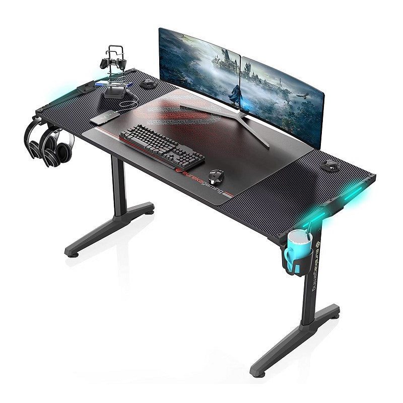 Eureka Ergonomic 55 Inch RGB LED Gaming Desk with Lights