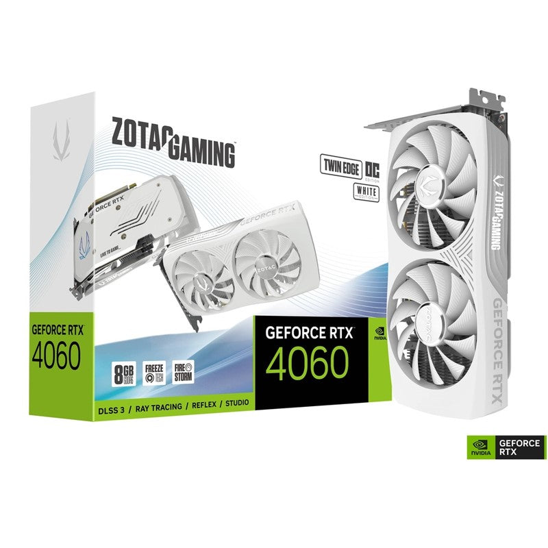 ZOTAC GAMING GeForce RTX 4060 8GB Twin Edge OC White Edition GDDR6 Gaming Graphics Card