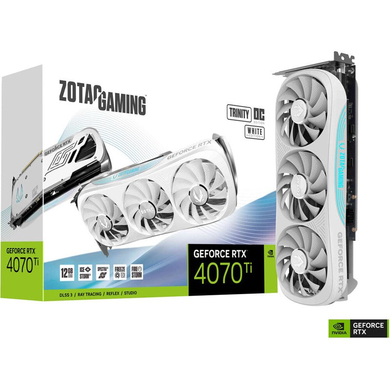 ZOTAC GAMING GeForce RTX 4070 Ti Trinity OC White Edition 12GB GDDR6X Gaming Graphics Card
