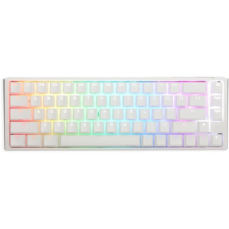 Ducky One 3 SF 65% Wired Mechanical Gaming Keyboard (Brown Switch) - Pure White (Arabic Layout)