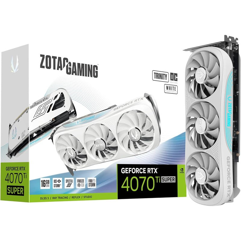 Zotac GAMING GeForce RTX 4070 Ti SUPER Trinity OC White Edition 16GB GDDR6X Graphics Card