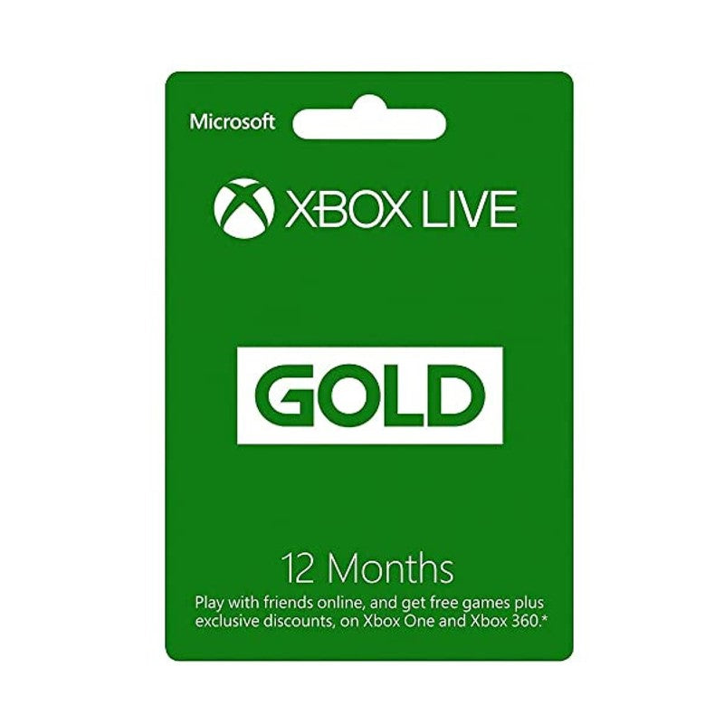 Microsoft Xbox Live 12 Month Membership Gold Card For XBOX ONE and XBOX 360 - US Region