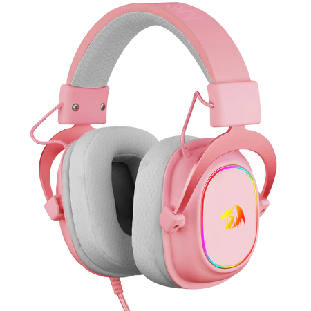 Redragon Over-Ear ZEUS-X USB RGB Gaming Headset – Pink