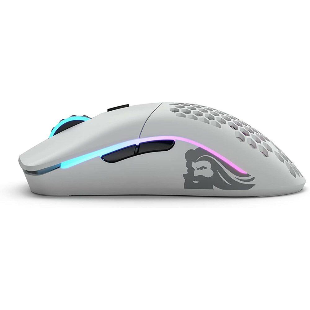 Glorious Model O Minus Wireless Gaming Mouse- Backlit Honeycomb Gaming Mice - Matte White