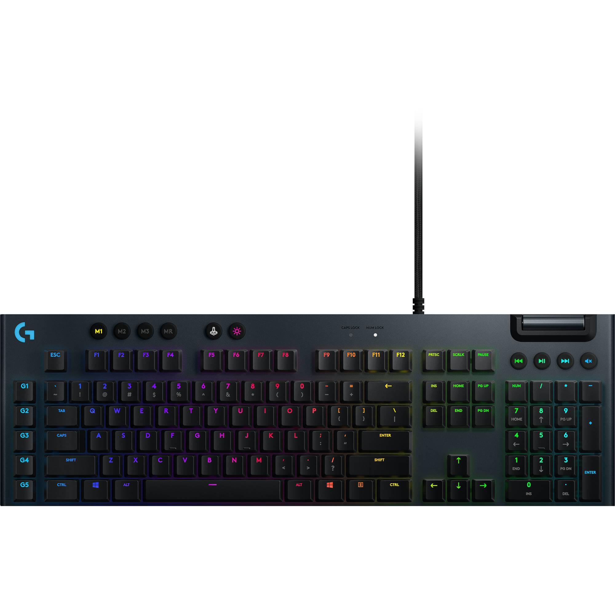 Logitech G815 LIGHTSYNC RGB Mechanical Gaming Keyboard, 5 programmable G-keys - Clicky – Black