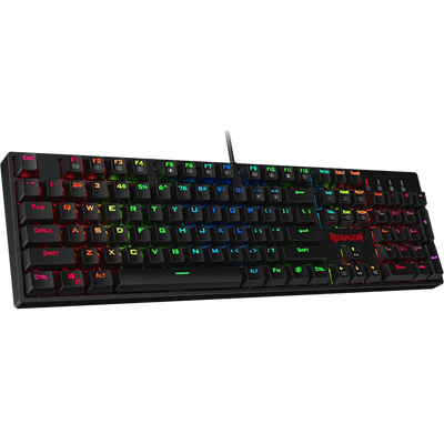 ريدراجون K582 سورارا برو RGB  لوحة مفاتيح ميكانيكية للألعاب بإضاءة خلفية LED مع 104 مفاتيح - مفاتيح خطية وهادئة باللون الأحمر