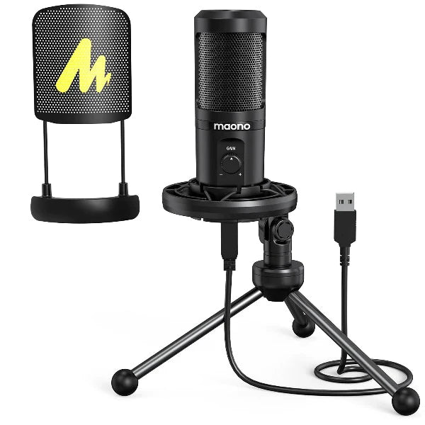 Maonocaster AU-PM461TR USB Gaming Microphone with Mic Gain - Black