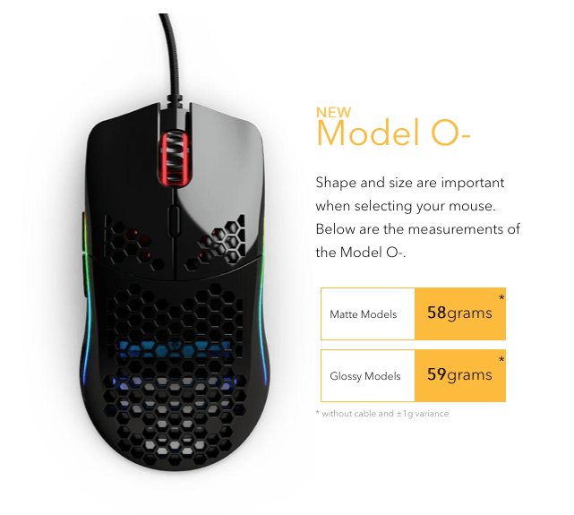 Glorious Gaming Mouse Model O Minus - Matte Black