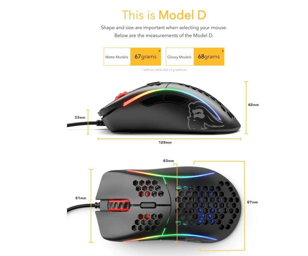 Glorious Gaming Mouse Model D - Matte White